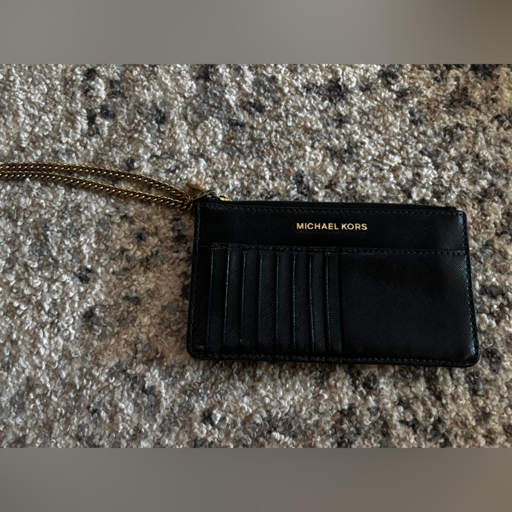 Michael Kors Black Wallet with Gold Accents
